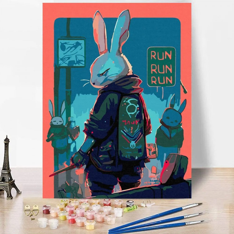 Набор для творчества Картина по номерам 30x40см (RedPanda) Заяц ниндзя  арт.p55157