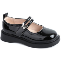 Туфли для девочки (KEDDO) черные верх-искусственная кожа лак подкладка-натуральная кожа артикул 558007/03-01