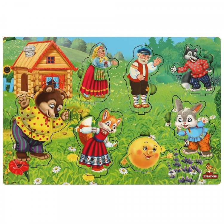 Игра деревянная Колобок (Буратино) 28*20 см арт.KOLOB-02