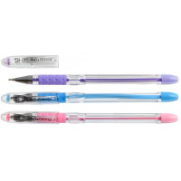 Ручка шариковая  прозрачный корпус  резиновый упор (PIANO) син/масляная игла  арт.РВ-121-50