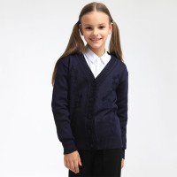 Кардиган для девочки (СИНЯЯ МОДА) арт.VEGA8306B-B62 размер 34/134-42/158 цвет темно-синий
