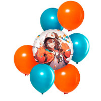 Букет шаров 07шт/наб. латекс/фольга "Анимэ. Каваи" арт.10726851