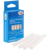 Мел школьный белый 10 штук в упаковке (ГАММА) мягкий, круглый арт 2308191