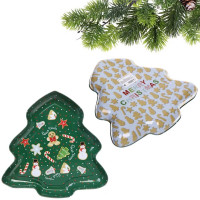 Поднос жестяной "Ёлочка" 25,8*15см МИКС арт.889-0513