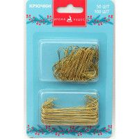 Крючки д/елочных игрушек 150шт/наб. (100шт 4см//50шт 6см) сталь с покрытием из цинка арт.88559