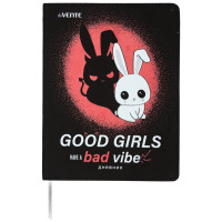 Дневник школьный гибкая обложка кожзам (deVENTE) Зайка шелкография, отстрочка, ляссе арт.2020558