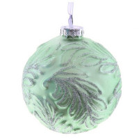 Шар стекло без упаковки /1шт/ 10см зеленый арт.754062