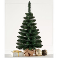 Елка настольная 90см (хвоя ПВХ, подставка пенёк+мешковина) "Боярская" арт.ЕНБ 09