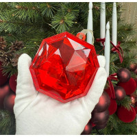 Украшение декор.подвеска пластик "DIAMOND_Elegant" 10см цв.красный арт.196-0839