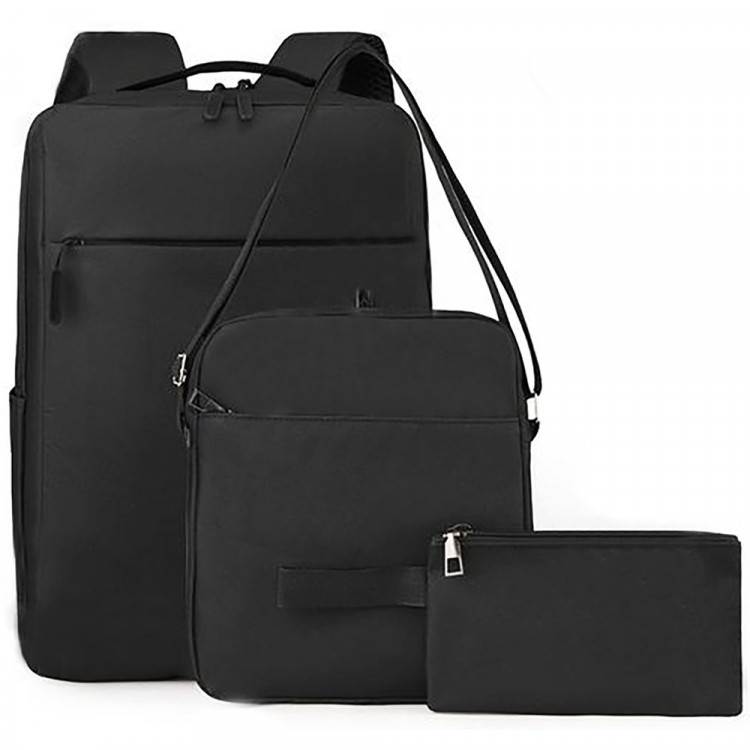 Рюкзак для мальчика (YILINA)+сумка+косметичка черный 41х28х11 см арт.CC2123_L9153-2