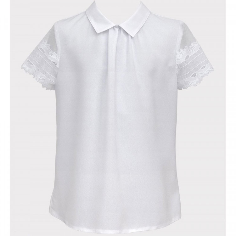Блузка для девочки (SLY) короткий рукав цвет белый арт.3S-104 размерный ряд 30/122-44/164