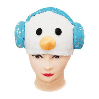 Маска-шапочка карнавальная плюш (НОВЫЙ ГОД) "Снеговик" цв.белый/голубой р.52-54 арт.4025 к-18