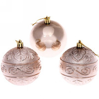 Набор шаров 08см 03шт/наб. "Микс фактур" шампань арт.201-0845