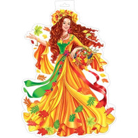 Плакат "Девушка-осень"29*42см арт.0-35-036