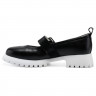 Туфли для девочки (ШАГОВИТА) черные верх-натуральная кожа подкладка-натуральная кожа размерный ряд 32-35 арт.23КФ 63009