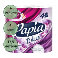 Бумага туалетная 4-слоя втулка 4 рулона в упаковке 17,5м Papia Elite арома Дольче Вита (Ст.14)