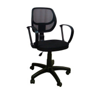 Кресло для оператора пластик/сетка Сатурн черное (В-14)