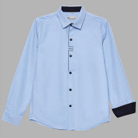 Сорочка детская  (Делорас) длинный рукав размерный ряд 31/128-134-35/152-158  цвет светло-голубой арт.C71827 на кнопках