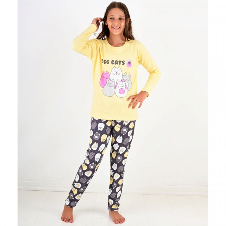 Пижама для девочки арт.35929 (лонгслив+брюки) размер 30/122-34/134 цвет желтый