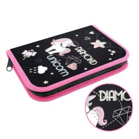 Пенал 1 отделение (Оникс) ПКК 04-12_69818 Единорог в алмазах 190х130мм ламинированный картон