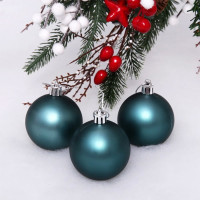 Набор шаров 06см 03шт/наб. "Матовый" цв.т.нефрит арт.201-1700