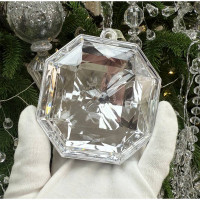 Украшение декор.подвеска пластик "DIAMOND_Elegant" 10см цв.серебро арт.196-0845