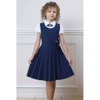 Сарафан для девочки (ГЕРМИОНА) ткань 07 арт.5220-07 размер 30/122-36/140 цвет синий