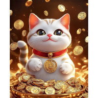 Алмазная мозаика 30х40см (Феникс) Манеки Неко без подрамника полное заполнение арт.71384