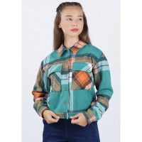 Рубашка для девочки арт.DMB 9502 размер 32/128-44/164 цвет зеленый