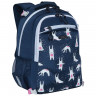 Рюкзак для девочки школьный (Grizzly) + мешок арт RG-169-4/1 зайцы 28х39х17см
