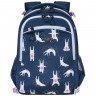 Рюкзак для девочки школьный (Grizzly) + мешок арт RG-169-4/1 зайцы 28х39х17см