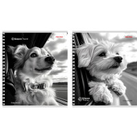 Тетрадь А5 клетка 96 листов на гребне (Prof-Press) Собаки в поездке цветная мелованная обложка ассорти арт.Т96-4887
