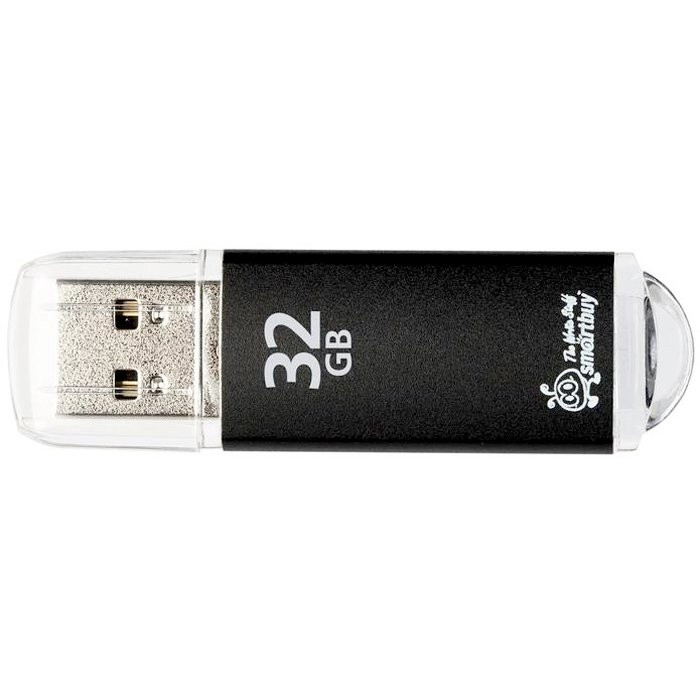 Флеш диск 32GB USB 2.0 Smartbuy V-Cut пластик черный