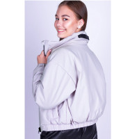 Куртка осенняя для девочки (OVAS) арт.ИМБА цвет дымчатый белый
