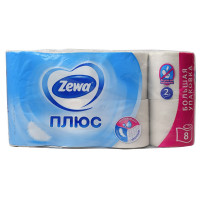 Бумага туалетная 2-слоя втулка 8 рулонов в упаковке  Zewa Plus белая/сирень