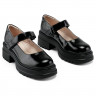 Туфли для девочки (ШАГОВИТА) черные верх-натуральная кожа подкладка-натуральная кожа размерный ряд 36-40 арт.23КФ 93005