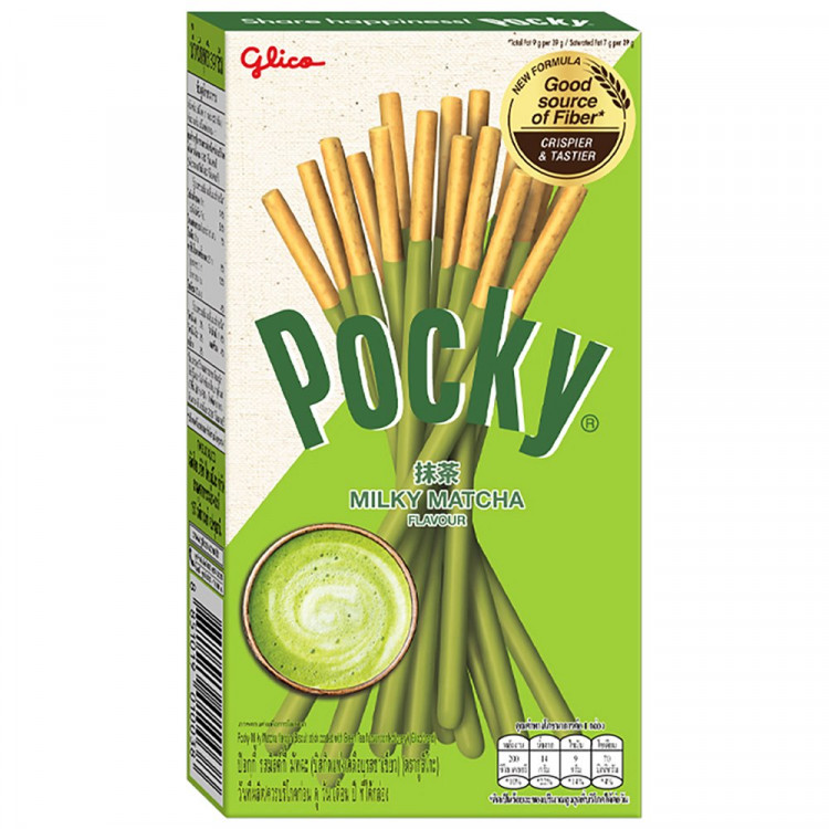 Печенье Покки Milky Matcha молочный зелёный чай 33гр (Ст.10)