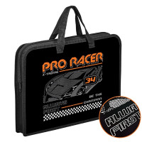 Сумка пластик А4 (ОНИКС) на молнии ручка-тесьма арт.ПТ-14-12 Pro racer широкая боковинка, фольга