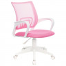 Кресло для оператора пластик/сетка Бюрократ розовый CH-W695NLT