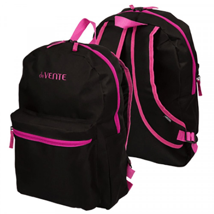 Рюкзак для девочки (deVENTE) Black черный с розовым 40x29x17 см арт.7032382