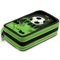 Пенал 3 отделения (Hatber) Мир футбола глянцевая ламинация 190х110мм с таблицей умножения арт.NPn_48104