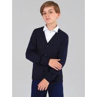 Кардиган длямальчика (СИНЯЯ МОДА) арт.VEGA8304B-B62 размерный ряд 34/134-42/158 цвет темно-синий