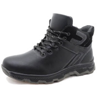 Ботинки для мальчика (OLIPAS) черные верх-искусственная кожа подкладка - байка арт.  RC271_K11