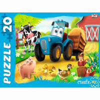 Пазлы МАКСИ 20 элементов Веселый трактор №10 (РК) арт.УК20-1975