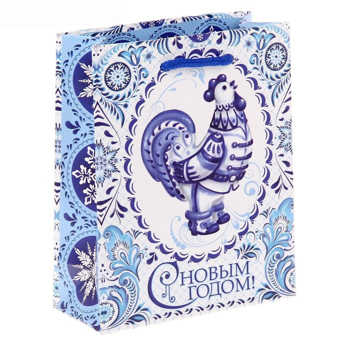 Пакет подарочный 11*14см бумаж. Гжель арт.1299830
