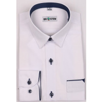 Сорочка детская приталенная длинный рукав размерный ряд 29/116-122-36/158-164 цвет белый Brostem арт.ZHX003-7d**