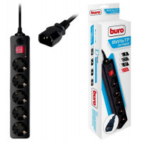Сетевой фильтр BURO 500SH-1.8-UPS-B, 1.8м, 5 розеток черный для ИБП