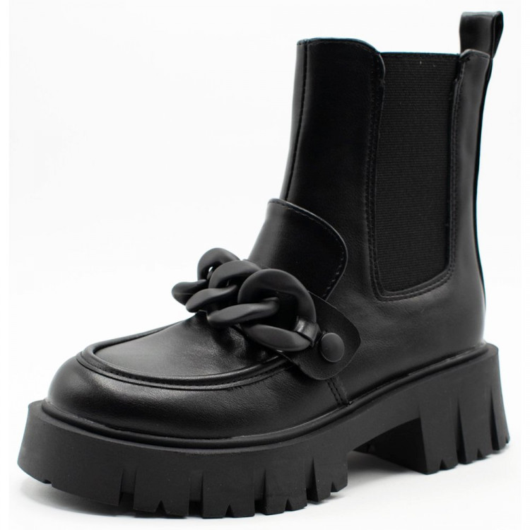 Ботинки для девочки (ИРИНА) цвет черный верх-искусственная кожа подкладка - байка размерный ряд 31-38 артикул kok-EM2-1
