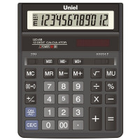 Калькулятор настольный 12 разрядов, двойное питание UNIEL 203*158*30,5 (UD-68)  (Ст.1)