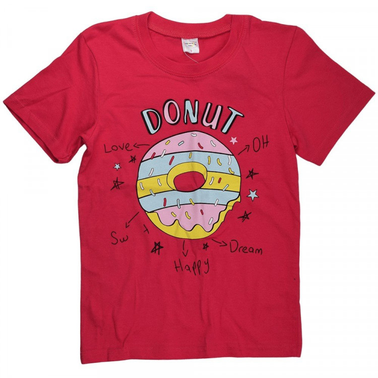 Футболка для девочки арт.5006-К размер 32/128-40/152 цвет красный